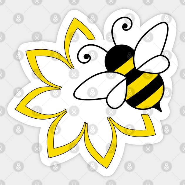 Bee on the flower Sticker by Florin Tenica